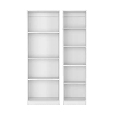 Benzoni Slim 2 Piece Living Room Set with 2 Bookcases, White