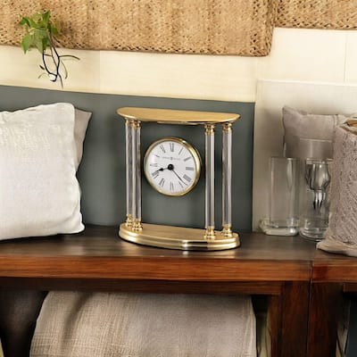 Howard Miller New Orleans Classic Vintage Mantel Clock with Column Accents