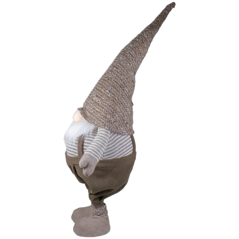 34" Brown and White Tall Standing Swaying Christmas Gnome