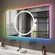 preview thumbnail 19 of 19, KIOTEE Frameless LED Frontlit & RGB Backlit Anti-Fog Tempered Glass Bathroom Vanity Mirror with ETL and 3-Year Warranty