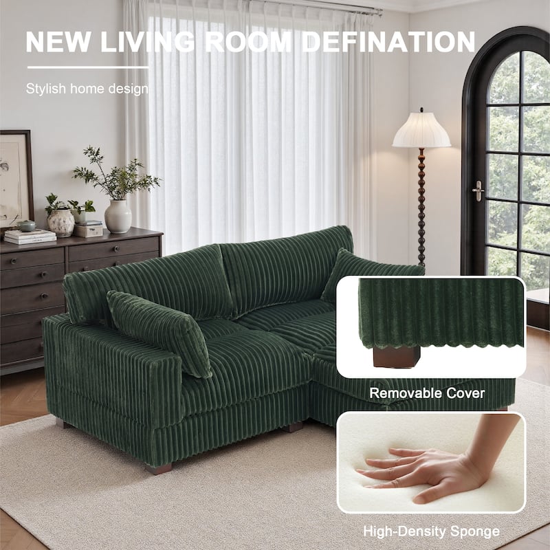 Oversized Plush Modular Sectional Sofa Set L Shaped Couch