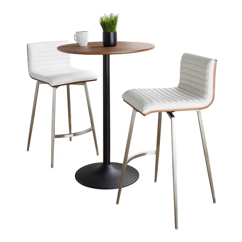 Carson Carrington Stone-Mason Swivel 3-Piece Counter Height Dining Set