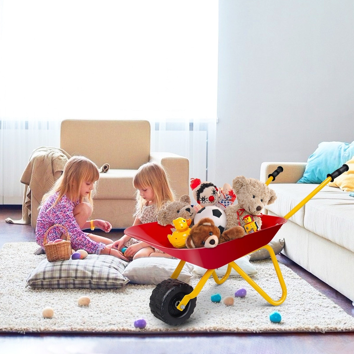 Shop Outdoor Garden Backyard Play Toy Kids Metal Wheelbarrow Red