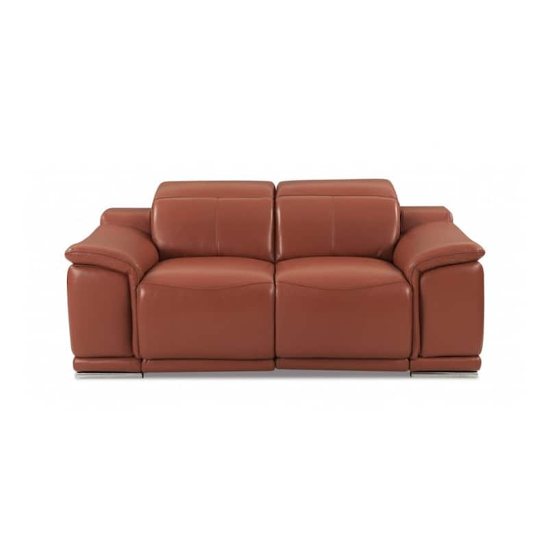 HomeRoots Three Piece Indoor Camel Italian Leather Six Person Seating Set