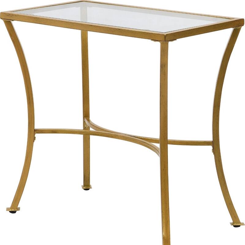 HomeRoots 24" Antique Nickel Metal Round End Table