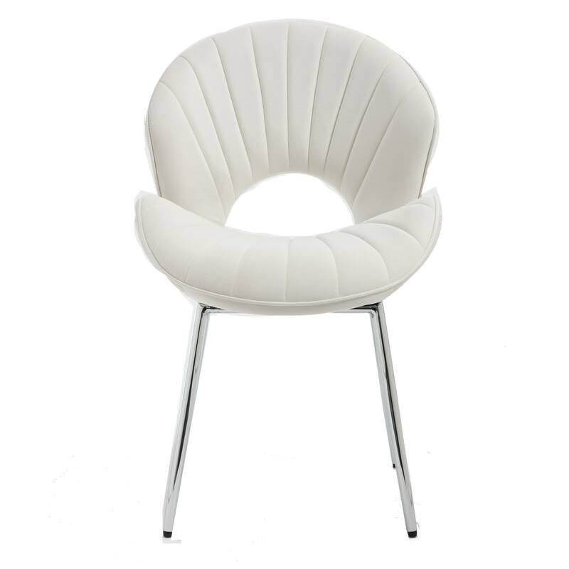 Accent Chair Side Chair Velvet Reception Chair White Kitchen Chair Coffee Chair Lounge Chair Set of 2