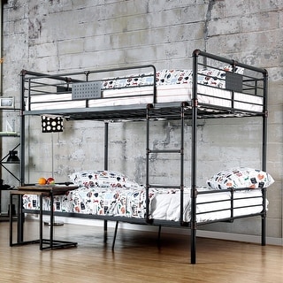 Wini Industrial Black Full over Full Metal Bunk Bed by Furniture of America