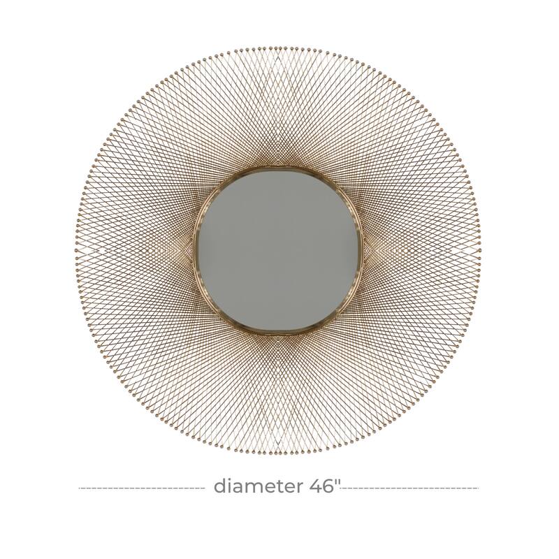 Gold Metal Starburst Room Wall Mirror - 46 x 2 x 46Round
