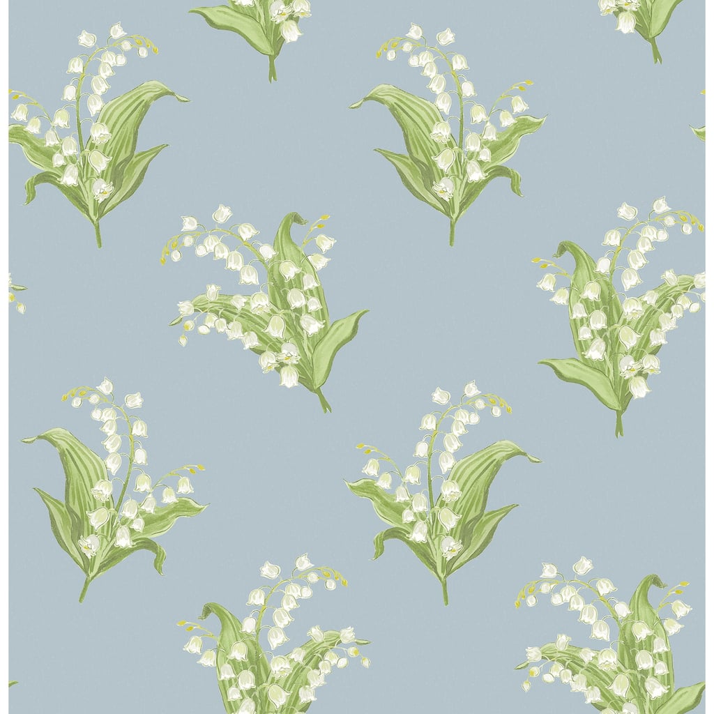 Erin Gates Farmington Blue Heather Lily of the Valley Wallpaper