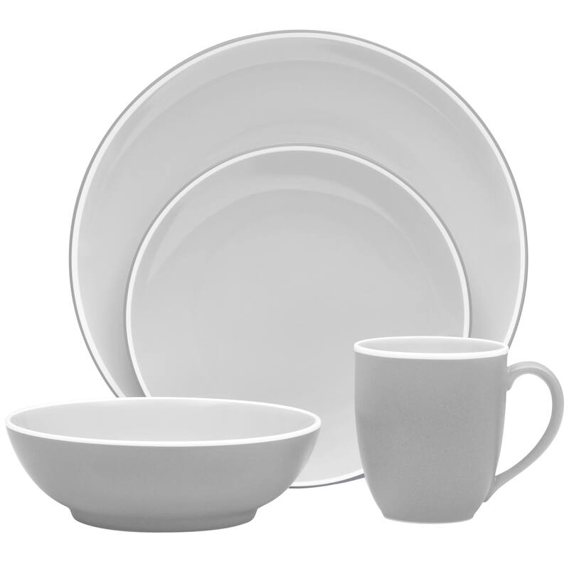 Noritake ColorTrio 4-Piece Coupe Place Setting, Service for 1 - Slate