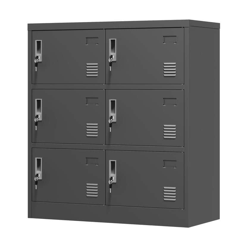 6-Door Metal Employee Storage Locker with Card Slot for Office,Gym,School