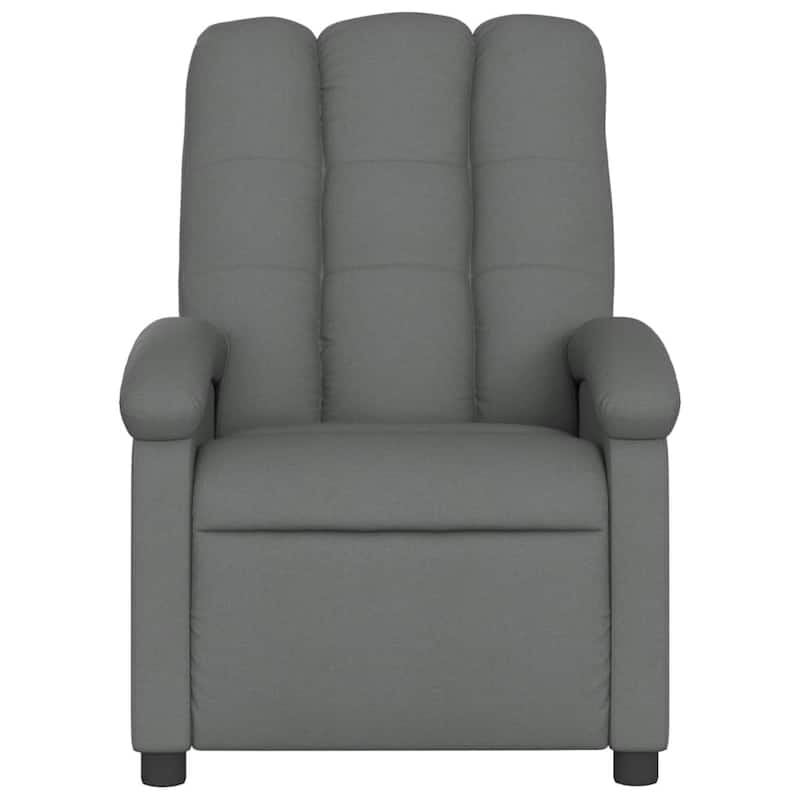 vidaXL Recliner Chair Dark grey Polyester fabric, metal, plywood Large