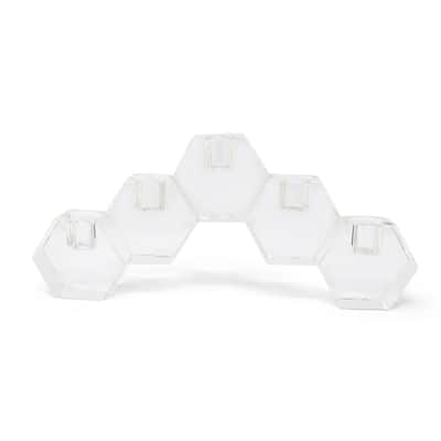 5 Crystal Hexagon Cluster Candle Holder