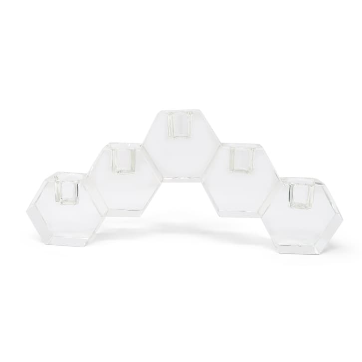 5 Crystal Hexagon Cluster Candle Holder