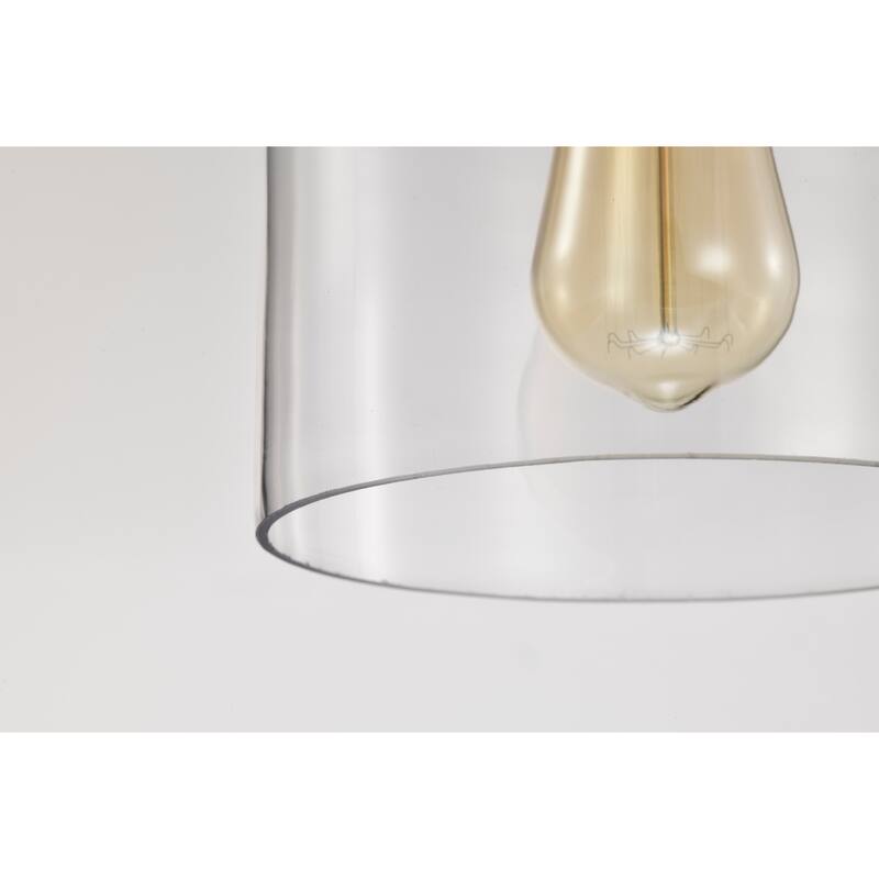 Magno Brass Pendant Light with Clear Glass Lantern Shade - Brass-Clear