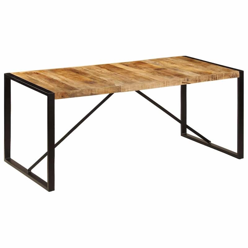 vidaXL Dining Table Solid Rough Mango Wood 70.9" - 70.9" x 35.4" x 29.9" (L x W x H)