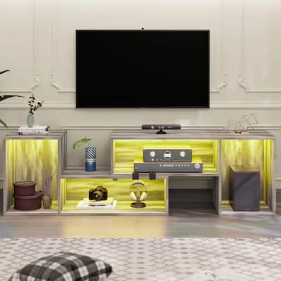 TV Stand with LED Lights for 60/65/70/75 Inch TV Console - 42 inches