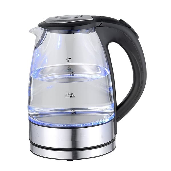 MegaChef 1.8Lt. Glass and Stainless Steel Electric Tea Kettle