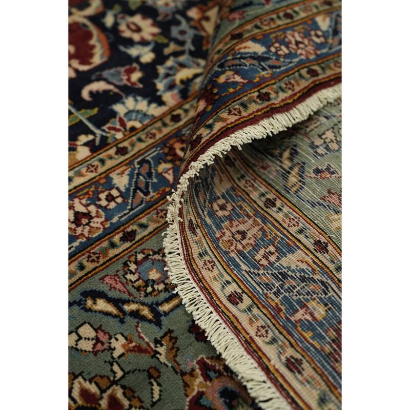 Hand Knotted Oriental 100% Wool Carpet Traditional Floral Red Kashan Area Rug - 13' 5'' X 9' 7''