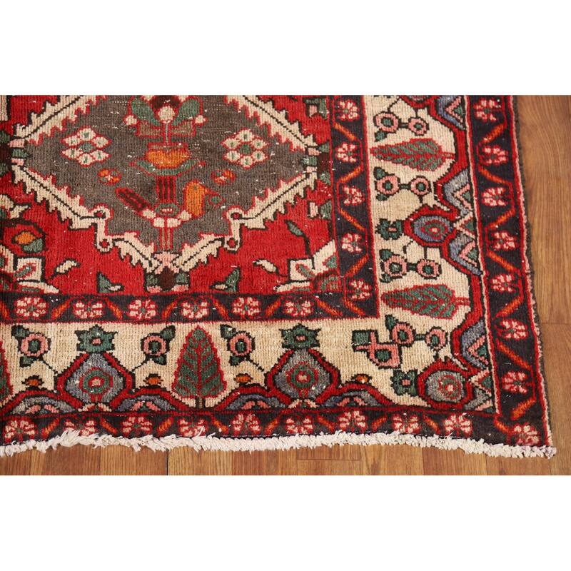 Red Bakhtiari Persian Area Rug Hand-Knotted Wool Carpet - 4'11" x 7'1"