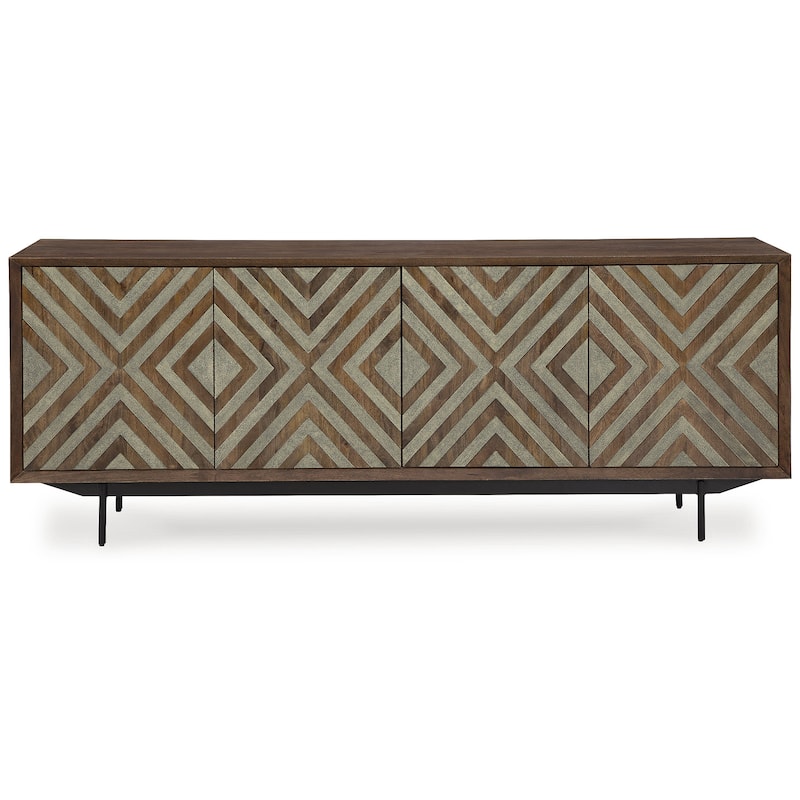 Signature Design by Ashley Dreggan Brown/Beige Accent Cabinet - 76"W x 16"D x 30"H