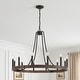 preview thumbnail 12 of 24, Acroma 12-light Farmhouse Modern Wagon Wheel Chandelier Candle Dining Room Lighting - 34''