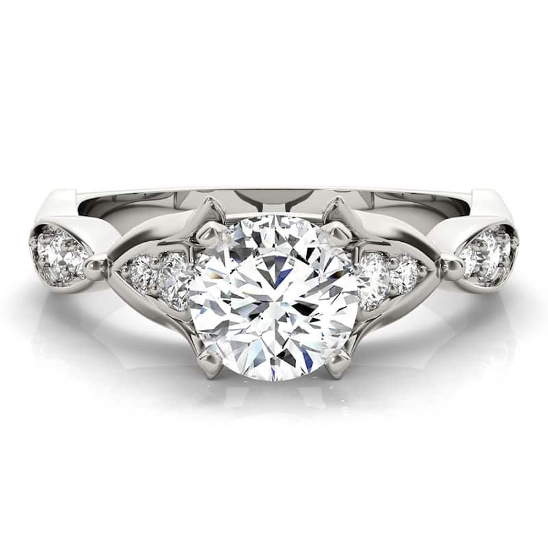 Auriya 14k White Gold Lab Grown Round Diamond Engagement Ring 0.50 to 5.00 ct. tw. (F-G VS)