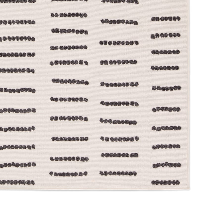 Javyn Indoor/Outdoor Dotted Cream/Charcoal Area Rug