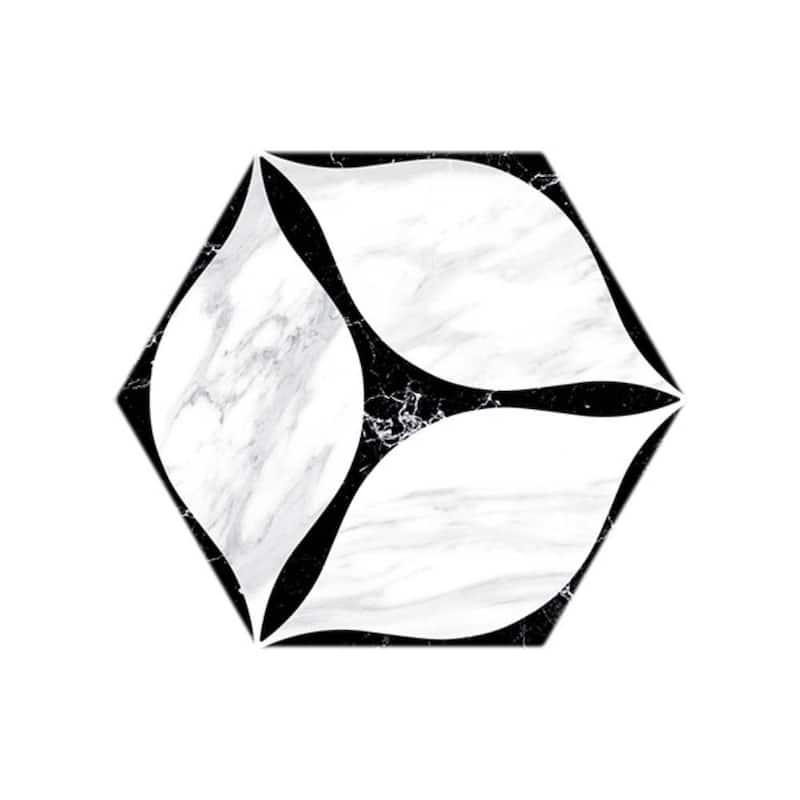 Capricho 8x9 Black Matte Hexagon Porcelain Tile - Floor, Wall, Backsplash