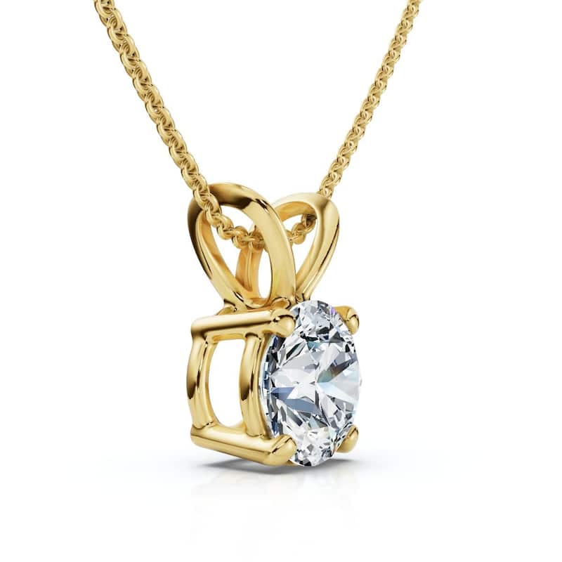 Bliss Diamond 3/4Ct Solitaire Diamond Pendant Gold Women's Necklace Lab Grown EF/VS - Yellow