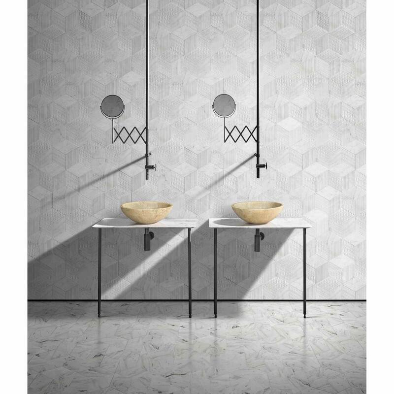 Roomfitters Round Marble Bathroom Vessel Sink, Natural Stone Countertop Wash Basin, Polished Bowl Vanity Sink