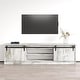 preview thumbnail 16 of 18, Meble Furniture Granero 04 TV Stand (79"W x 22"H) for up to 85" TVs - 78"W x 22"H Whitewash