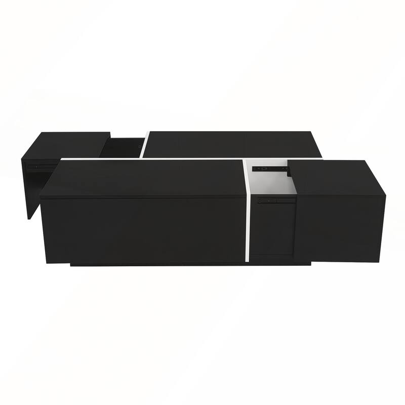 Extendable Coffee Table with High-Gloss Finish