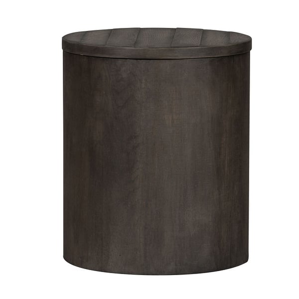 Modern Farmhouse Dusty Charcoal Drum End Table Overstock 28565469