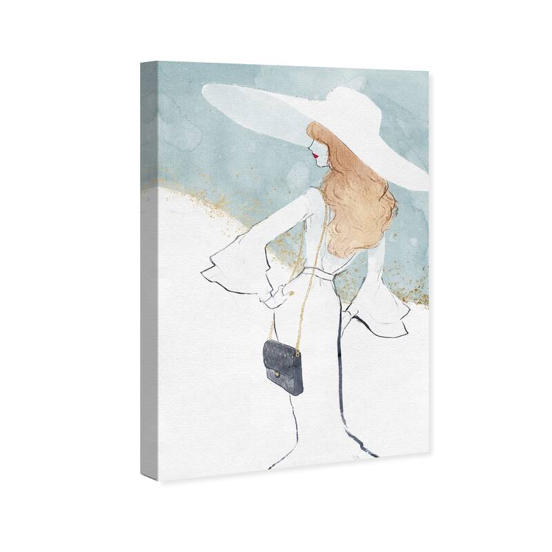 Wynwood Studio Canvas Fashion and Glam Feminine Glam Pastel Blue White and Light Green Glam Wall Art Canvas Print
