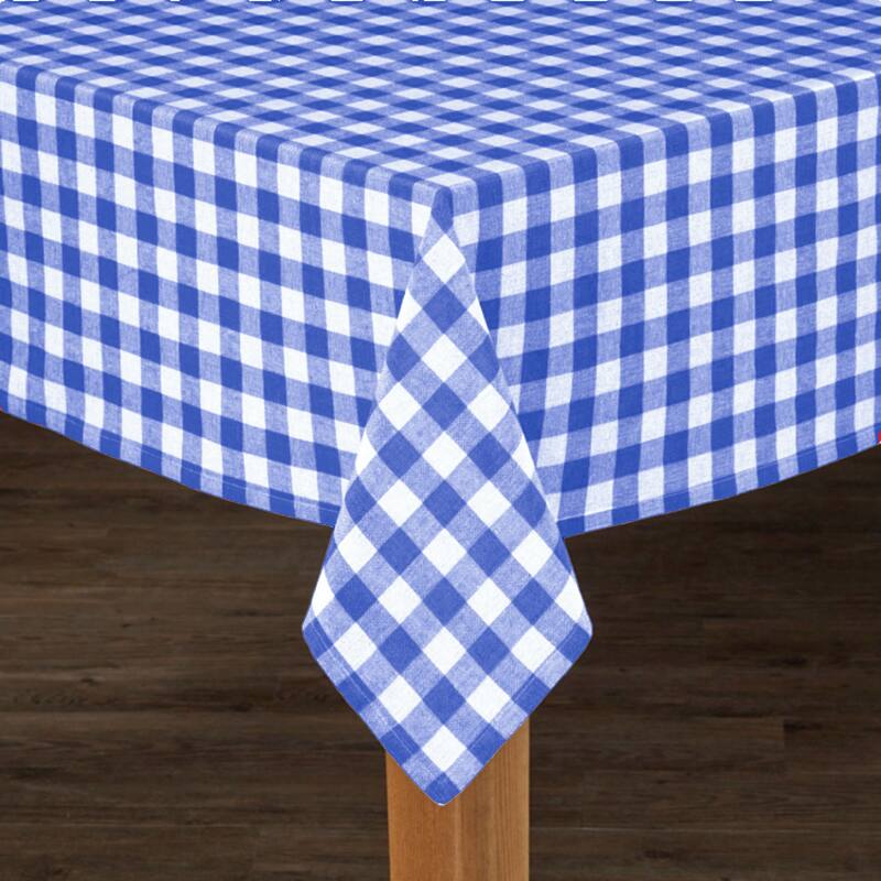 Fabstyles Country Check Cotton Tablecloth - Blue - 60X90