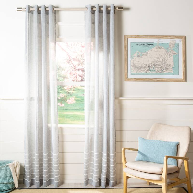 SAFAVIEH xaviera Semi-Sheer Window Curtain Panel - 52Wx84L - Grey