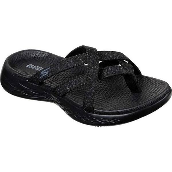 Shop Skechers Women S On The Go 600 Dainty Thong Sandal Black Gray Overstock 30524573