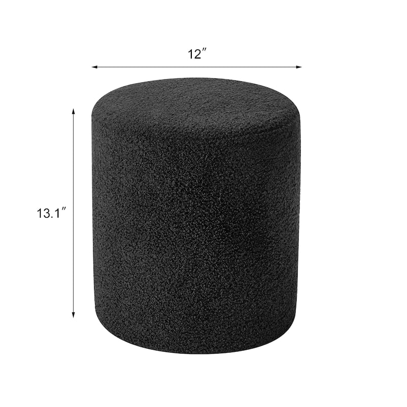 Adeco Footrest Ottoman 13 inches Fabric Stool for Living Room Bedroom
