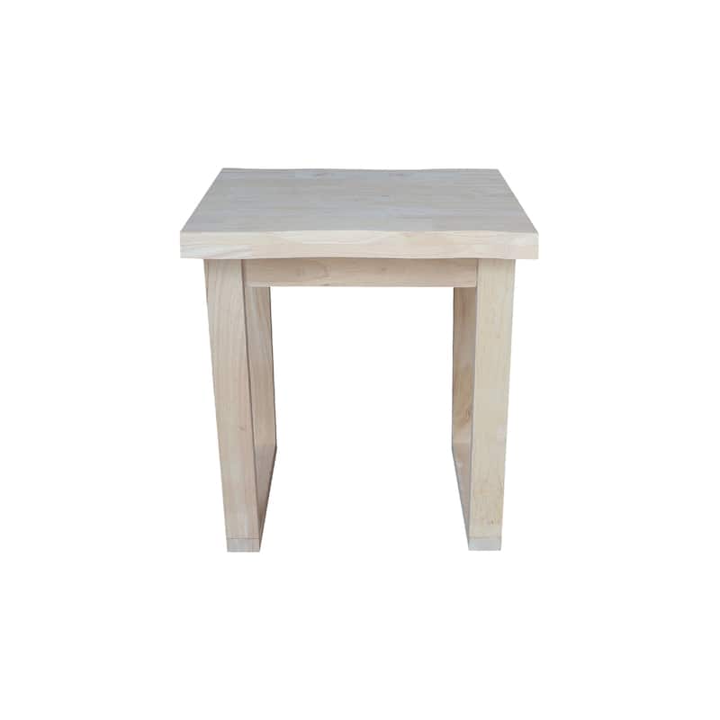 Live Edge Solid Wood End Table, Unfinished