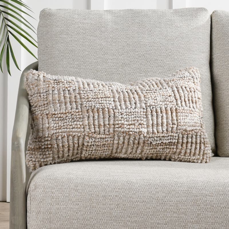Villa by Classic Home Shades 14"x26" Recycled Fabric Throw Pillow - Beige