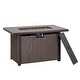 preview thumbnail 2 of 6, Outdoor 44 Inch 50,000 BTU Propane Gas Rattan Fire Pit Table, Aluminum Top