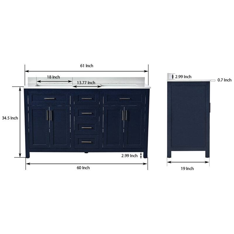 Acroma - 60'' Double Bathroom Vanity
