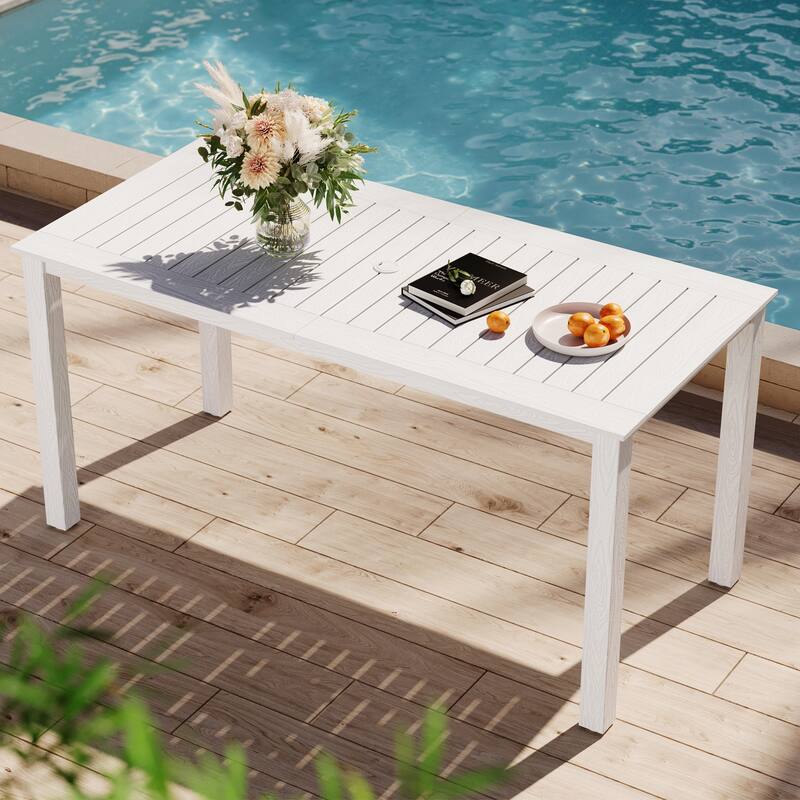WINSOON HIPS All Weather Outdoor Patio Dining Sets with Umbrella Hole& Aluminum Frame