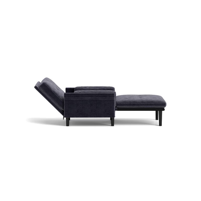Corduroy Convertible Sofa, Ergonomic Lounge Chair and Bed