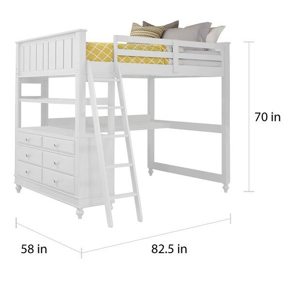Lake House Full Loft with White Desk Bed Bath & Beyond 12546849