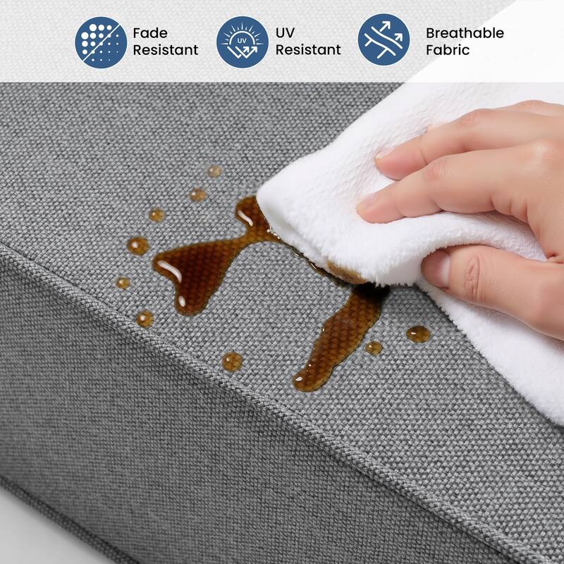 Outdoor Seat Cushion Set 24 x 24 Inch Patio Furniture Cushions Deep Seat & Back Cushion with Pillow for Chair Sofa