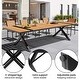 preview thumbnail 4 of 36, 11/13-Piece Outdoor All-Weather Patio Dining Set Aluminum Rectangular Table with Umbrella Hole and Stackable Chairs
