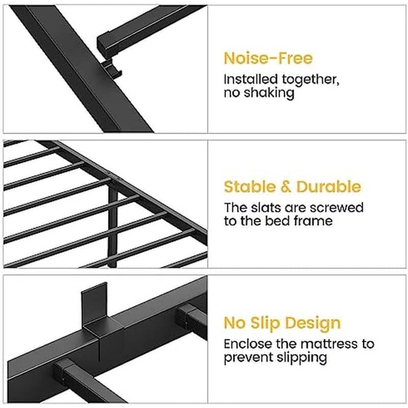 14 Inch Heavy Duty Metal Bed Frame,Stable Support for Up to 800 lbs