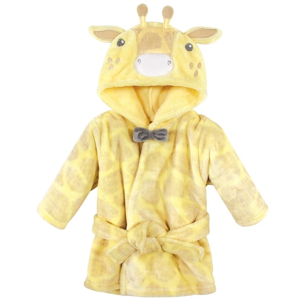 slide 1 of 1, Hudson Baby Infant Boy Plush Animal Face Bathrobe, Bowtie Giraffe, 0-9 Months - Bowtie Giraffe - 0-9 Months 0-9 Months - Bowtie Giraffe
